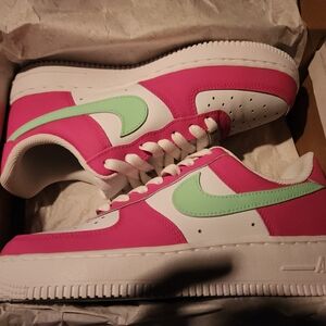 Nike Pink and Green Sneakers